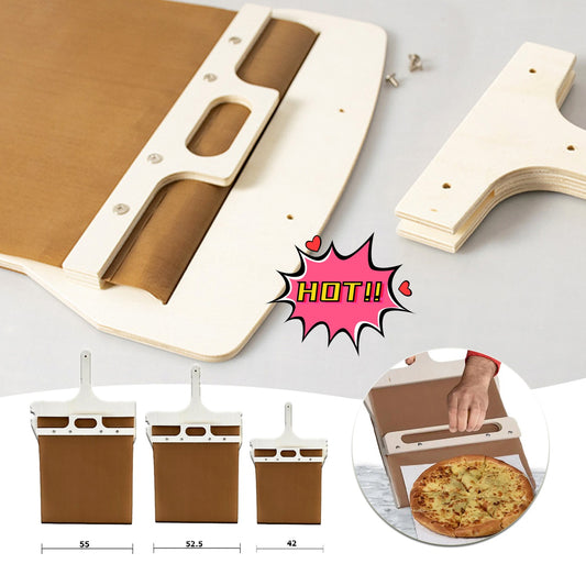 Pelle à pizza coulissante en bois avec manche long et surface glissante