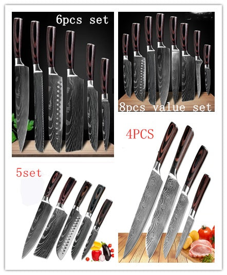 Set de Couteaux de Chef Professionnels – 6 à 23 Pièces Acier Inox - accessoire de cuisine pratique en situation