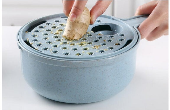 Coupe-légumes 8 en 1 avec râpe éminceur et hachoir intégrés