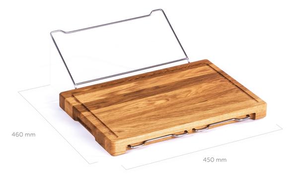 Planche découper bambou avec bacs rangement intégrés
