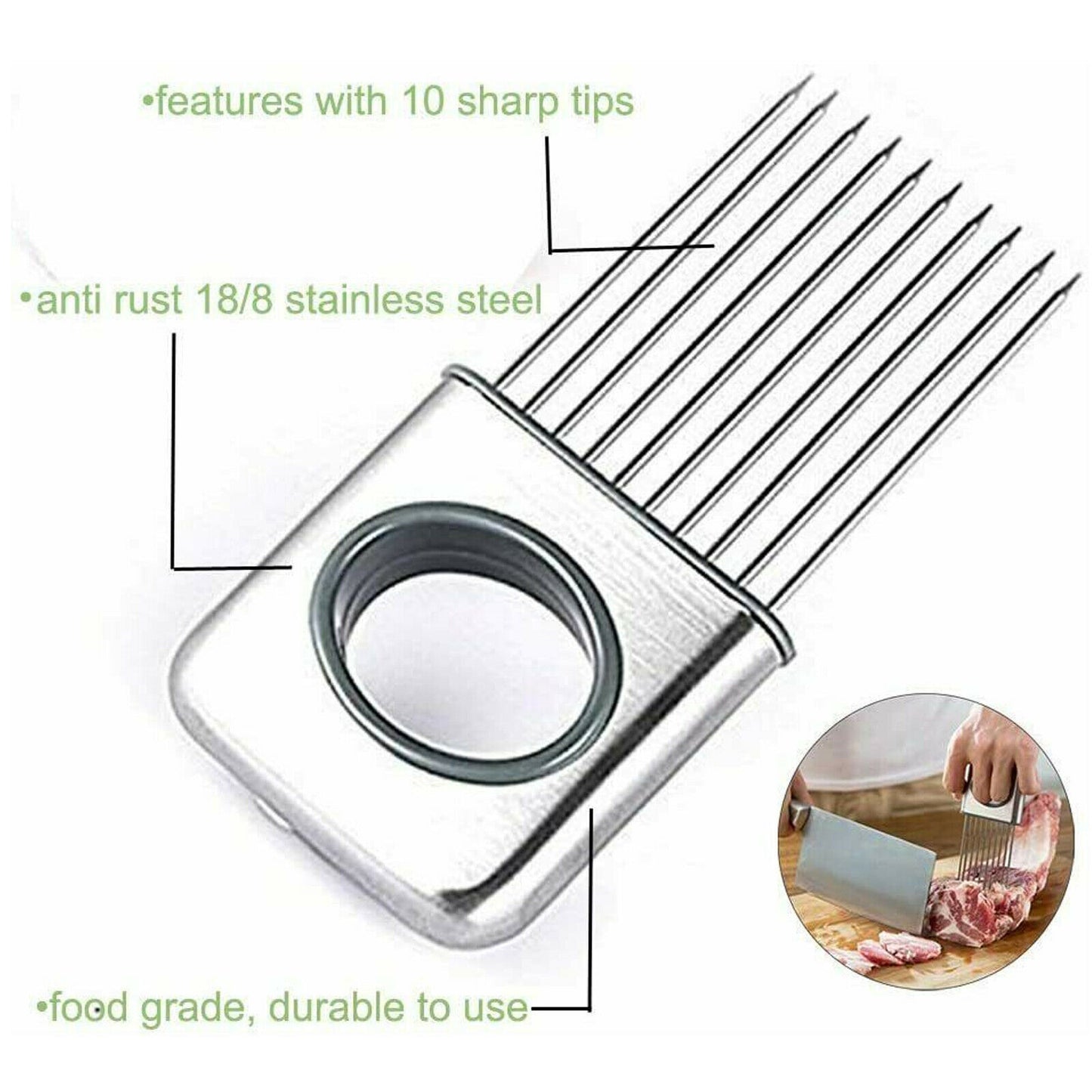 Support à Oignon avec Pic Inox – Coupe-Légumes Sécurité Mains Libres - rangement et préparation culinaire