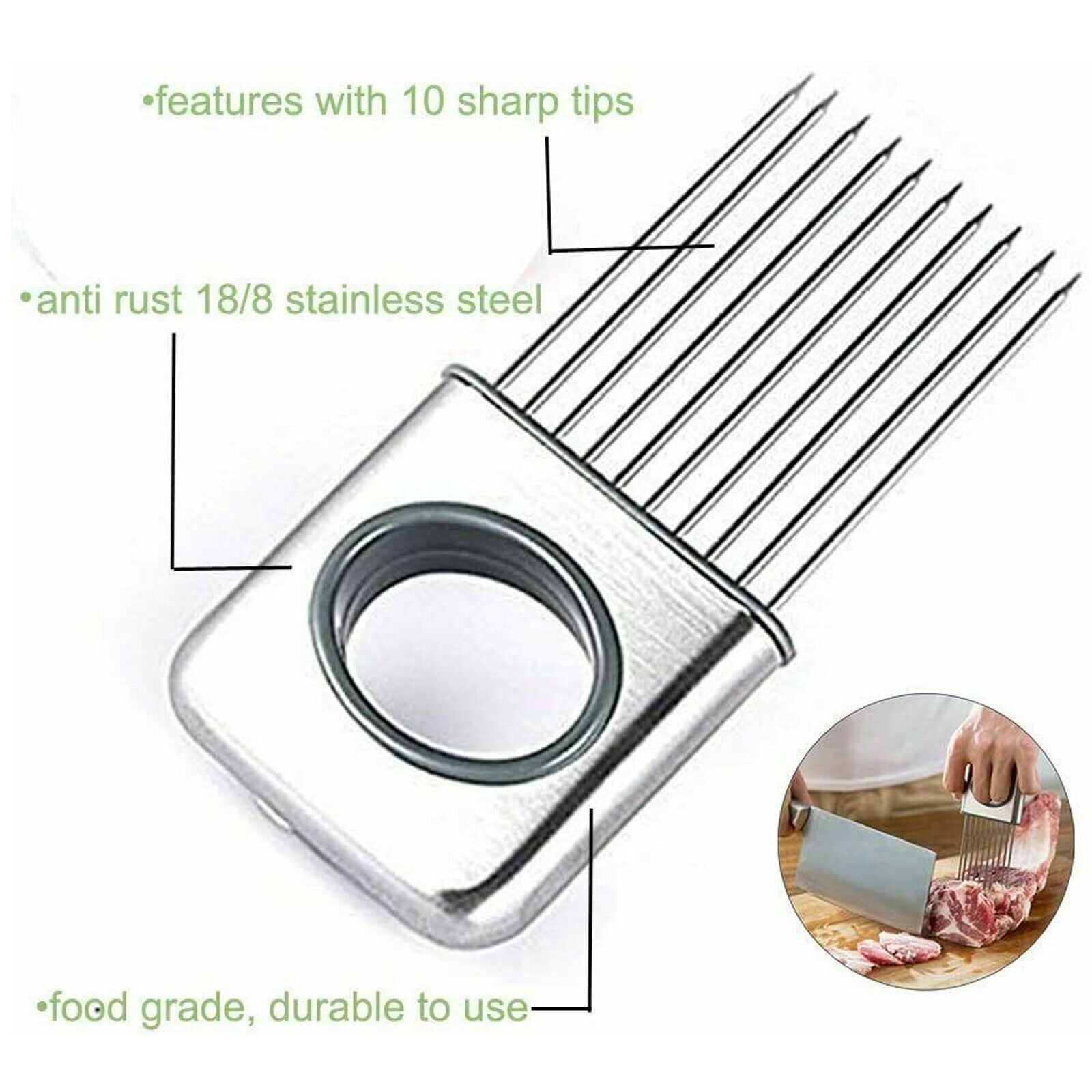 Support à Oignon avec Pic Inox – Coupe-Légumes Sécurité Mains Libres - rangement et préparation culinaire