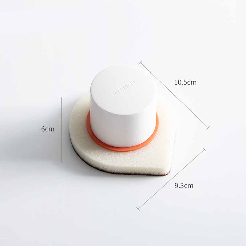 Brosse à récurer avec éponge intégrée pour nettoyage cuisine et salle de bain