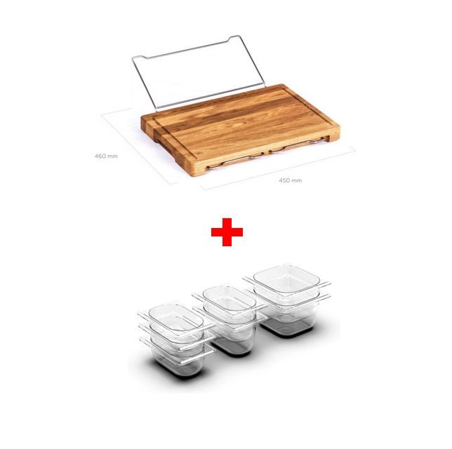 Planche à Découper avec Bacs de Rangement – Bambou Multifonction - équipement cuisine pour gagner du temps