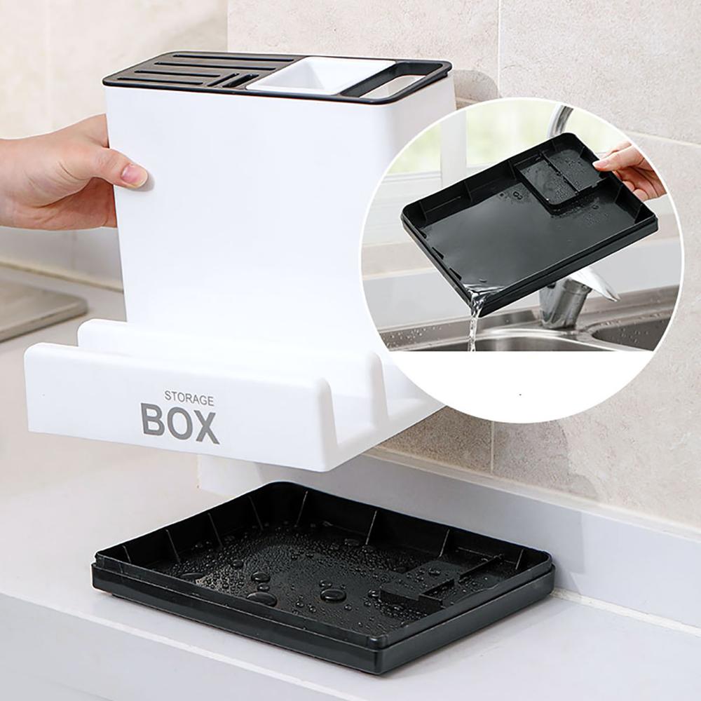 Organiseur de cuisine flexible avec couteaux et ustensiles en place