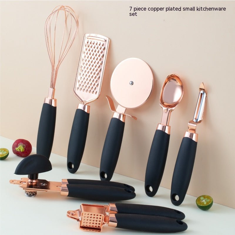 Set 7 ustensiles cuisine cuivré rose gold design élégant