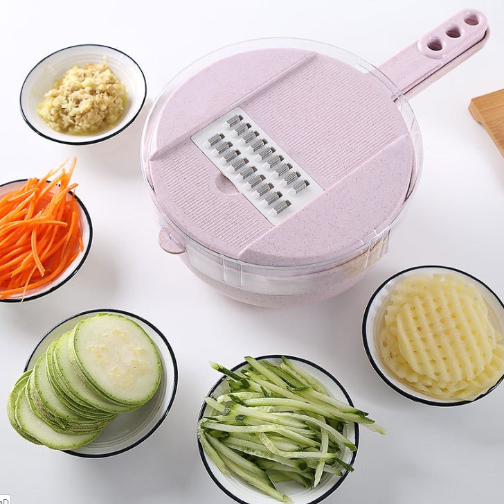 Mandoline 8 en 1 Coupe-Légumes Multifonction – Râpe, Éminceur et Éplucheur - vue produit détaillée Ustensilio