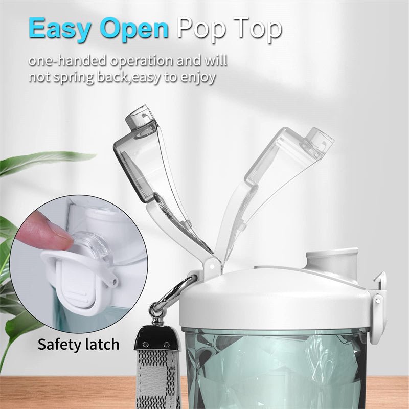 Infographie des étapes d'utilisation du blender smoothie portable