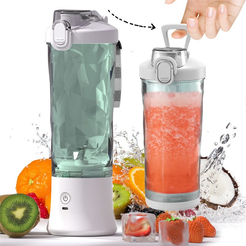 Mixeur portable USB rechargeable avec 6 lames en inox pour smoothies et jus de fruits