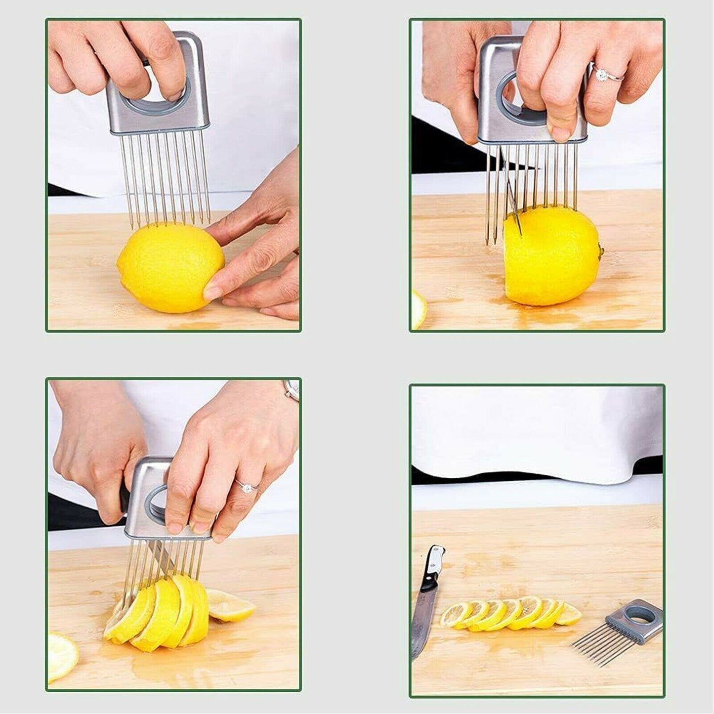 Support à Oignon avec Pic Inox – Coupe-Légumes Sécurité Mains Libres - design compact pour cuisine moderne
