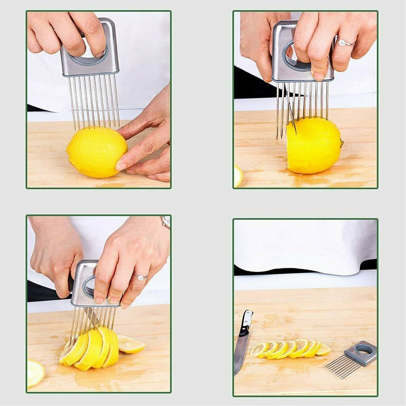 Support à Oignon avec Pic Inox – Coupe-Légumes Sécurité Mains Libres - design compact pour cuisine moderne
