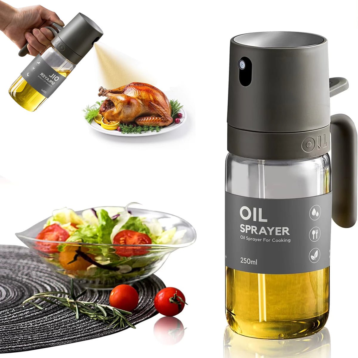 Pulvérisateur huile verre cuisine barbecue spray réglable